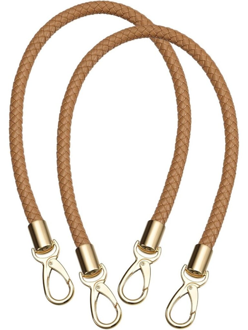 Stylish 60cm Braided Leather Purse Strap - 2Pcs Replacement Handle for Handbags